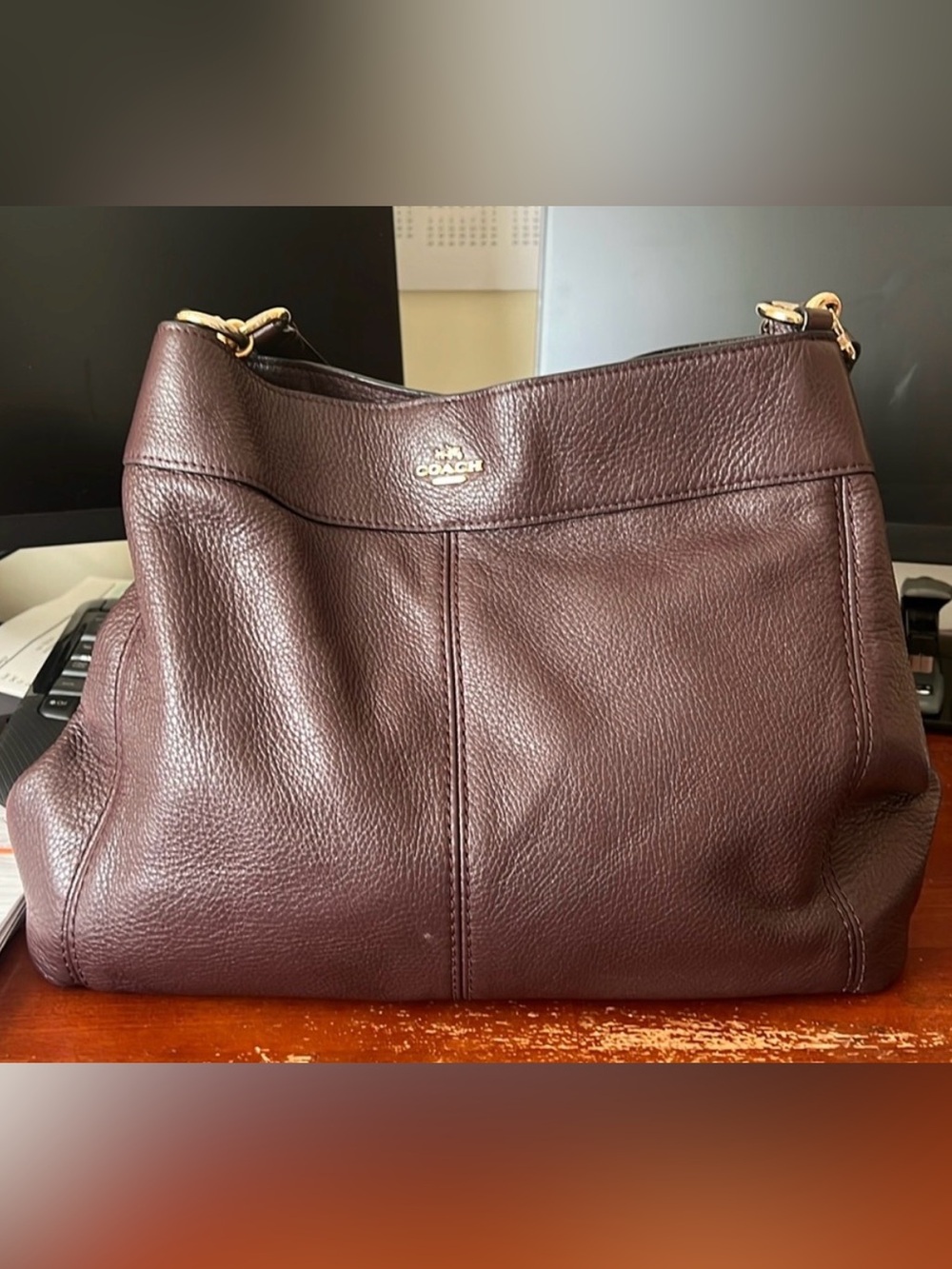 Coach Pebbled Leather Shoulder Bag